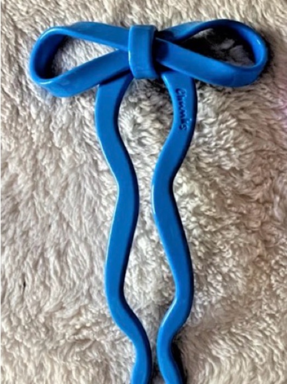 Chunks blue acetate barrette bow hair pins for  bun and French twist